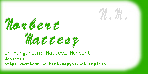 norbert mattesz business card